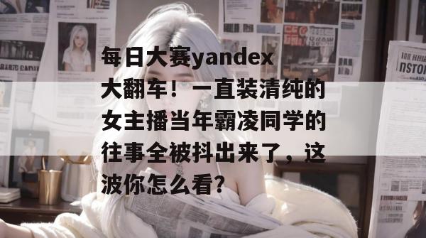 每日大赛yandex大翻车!一直装清纯的女主播当年霸凌同学的往事全被抖出来了,这波你怎么看? 每日大赛yandex大翻车!一直装清纯的女主播当年霸凌同学的往事全被抖出来了,这波你怎么看?